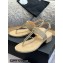 Chanel Chain Patent Calfskin Heel Thong Sandals G38200 Beige 2022