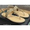 Chanel Chain Patent Calfskin Flat Thong Sandals G38221 Beige 2022