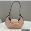 Fendi leather Cookie Mini Hobo Bag Pale Pink 2022