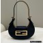 Fendi leather Cookie Mini Hobo Bag Black 2022
