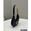 Fendi leather Cookie Mini Hobo Bag Black 2022