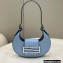 Fendi leather Cookie Mini Hobo Bag Light Blue 2022