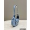 Fendi leather Cookie Mini Hobo Bag Light Blue 2022