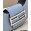 Fendi leather Cookie Mini Hobo Bag Light Blue 2022