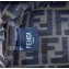 Fendi First Medium Suede Bag Gray with Karligraphy Embroidery 2022