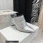 Balmain Heel 9.5cm Draped Leather Ulla Mules Silver 2022