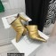 Balmain Heel 9.5cm Draped Leather Ulla Mules Gold 2022