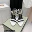 Tom Ford Heel 10.5cm Padlock Pointy Naked Sandals Leather White 2022