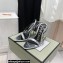 Tom Ford Heel 10.5cm Padlock Pointy Naked Sandals Leather Silver 2022