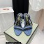 Tom Ford Heel 10.5cm Padlock Pointy Naked Sandals Denim Blue 2022