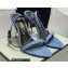 Tom Ford Heel 10.5cm Padlock Pointy Naked Sandals Denim Blue 2022