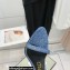 Tom Ford Heel 10.5cm Padlock Pointy Naked Sandals Denim Blue 2022