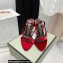 Tom Ford Heel 10.5cm Padlock Pointy Naked Sandals Velvet Red 2022