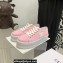 Celine Jane Low Lace-up Sneakers In Canvas And Calfskin Pink 2022