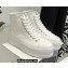 Celine Jane High Lace-up Sneakers In Canvas And Calfskin White 2022