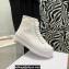 Celine Jane High Lace-up Sneakers In Canvas And Calfskin White 2022