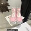 Celine Jane High Lace-up Sneakers In Canvas And Calfskin Pink 2022