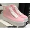 Celine Jane High Lace-up Sneakers In Canvas And Calfskin Pink 2022