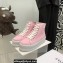Celine Jane High Lace-up Sneakers In Canvas And Calfskin Pink 2022