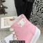 Celine Jane High Lace-up Sneakers In Canvas And Calfskin Pink 2022