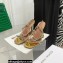 Amina Muaddi Heel 9.5cm Crystals Gilda Sandals Patent Gold 2022