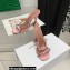 Amina Muaddi Heel 9.5cm Crystals Gilda Slippers Satin Pink 2022