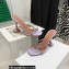 Amina Muaddi Heel 9.5cm Crystals Gilda Slippers Patent Lavender 2022