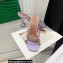 Amina Muaddi Heel 9.5cm Crystals Gilda Slippers Patent Lavender 2022
