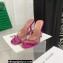 Amina Muaddi Heel 9.5cm Crystals Gilda Slippers Patent Fuchsia 2022
