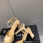 Chanel Heel Platform Sandals G38958 Leather Beige 2022