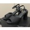 Chanel Heel Platform Sandals G38958 Grosgrain Black 2022