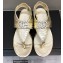 Chanel Pearl CC Logo Thong Sandals Gold 2022