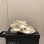 Chanel Pearl CC Logo Thong Sandals Gold 2022