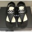Chanel Pearl CC Logo Thong Sandals Black 2022
