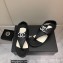 Chanel Pearl CC Logo Thong Sandals Black 2022