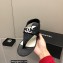 Chanel Pearl CC Logo Thong Sandals Black 2022