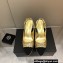 Chanel Heel Platform Slingbacks Glitter Gold 2022