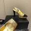 Chanel Heel Platform Slingbacks Glitter Gold 2022