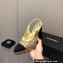 Chanel Heel Platform Slingbacks Glitter Gold 2022