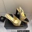 Chanel Heel Platform Slingbacks Glitter Gold 2022