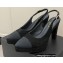 Chanel Heel Platform Slingbacks Velvet Black 2022