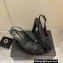 Chanel Heel Platform Slingbacks Glitter Black 2022