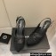 Chanel Heel Platform Slingbacks Glitter Black 2022