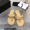 Chanel Chain Lambskin and Metal Thong Sandals G38210 Beige 2022