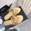 Chanel Chain Lambskin and Metal Thong Sandals G38210 Beige 2022