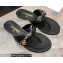 Chanel Chain Lambskin and Metal Thong Sandals G38210 Black 2022