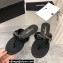 Chanel Chain Lambskin and Metal Thong Sandals G38210 Black 2022