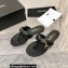 Chanel Chain Lambskin and Metal Thong Sandals G38210 Black 2022