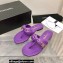 Chanel Chain Lambskin and Metal Thong Sandals G38210 Purple 2022