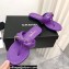 Chanel Chain Lambskin and Metal Thong Sandals G38210 Purple 2022